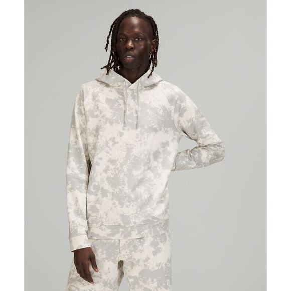 EUC Lululemon City Sweat Pullover Hoodie French Terry Size M White Silver Drop - Picture 1 of 6